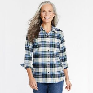 COPY - 🩵💚L.L. Bean Soft Blue & Green Tones Plaid Flex Shirt. Like New.